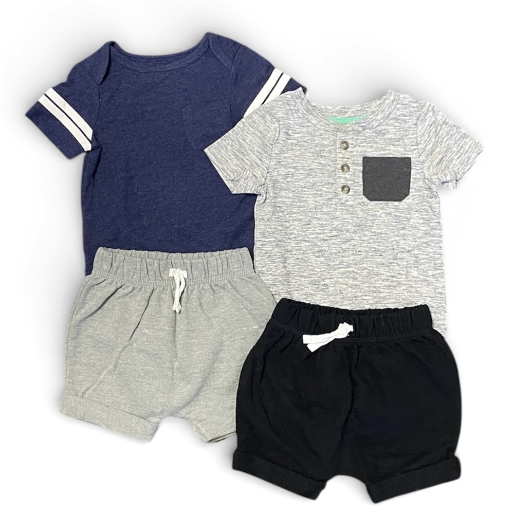 CAT & JACK 4-Piece Bundle Top and Bottom Sets Baby Boy’s size 9M